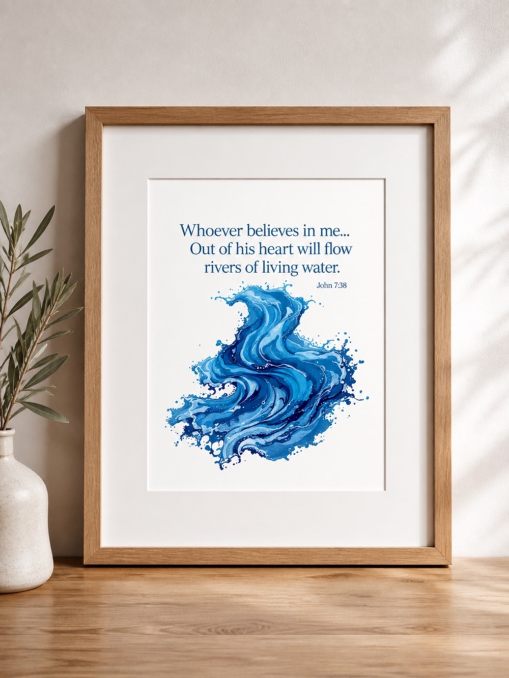 DDS Art Print, 8x10, Bible Verse, Paper Print, Unframed, Rivers of Living Water